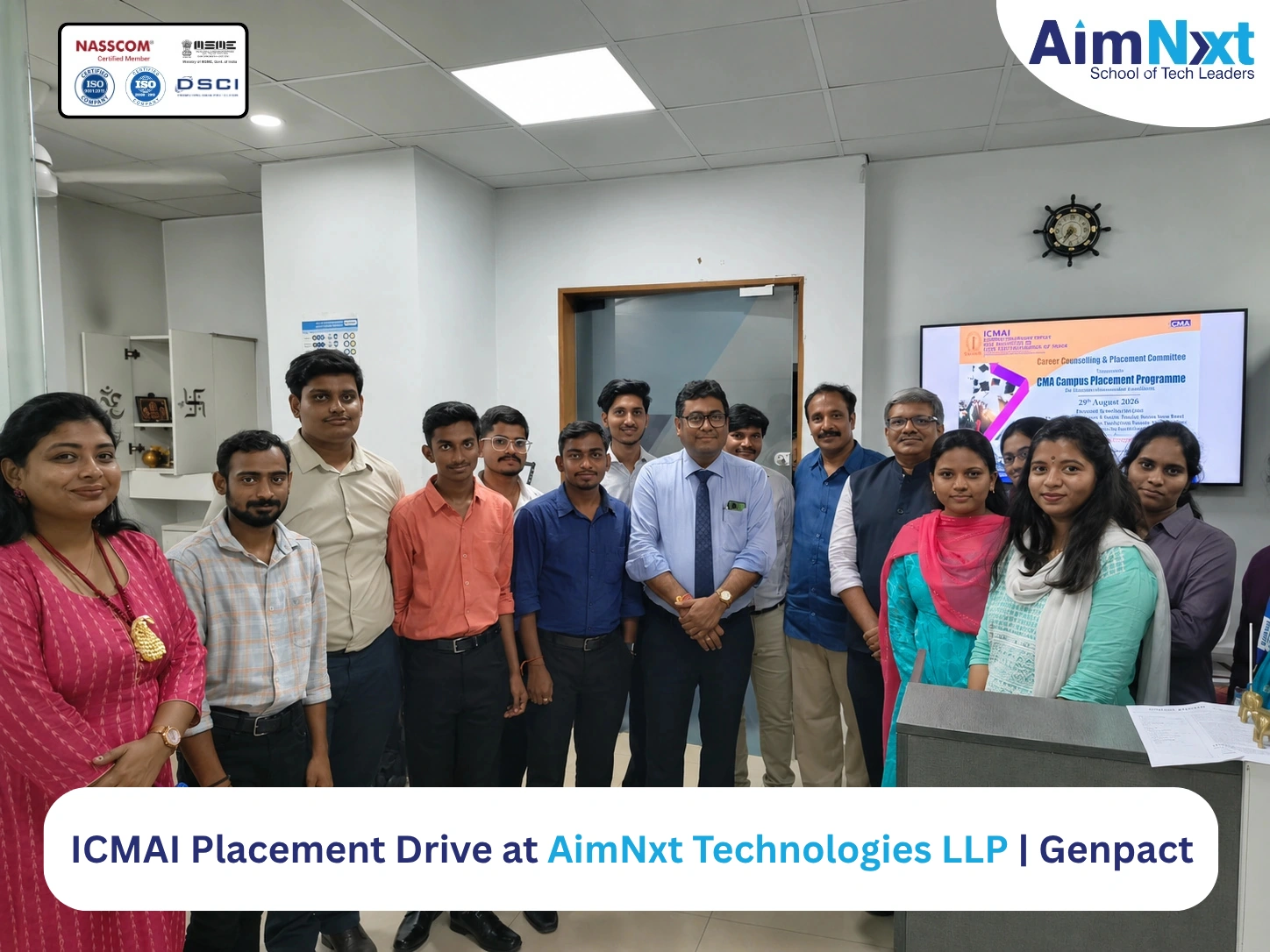 ICMAI Placement Drive selected students at AimNxt Technologies LLP with Genpact - Batch 1